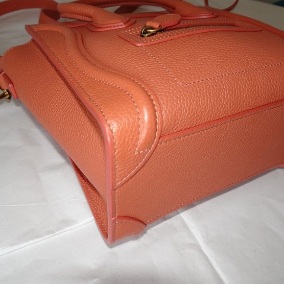 Celine Orange Caviar Leather Nano Shoulder Bag Year 2020 - Picture 6 of 14